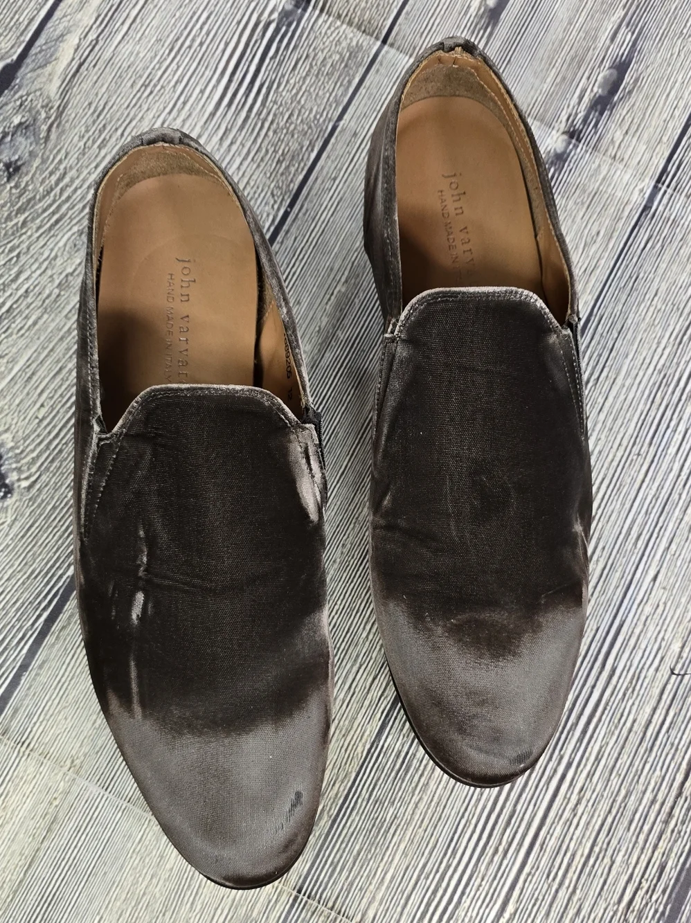 John Varvatos New Venice Distressed Velvet Loafers
